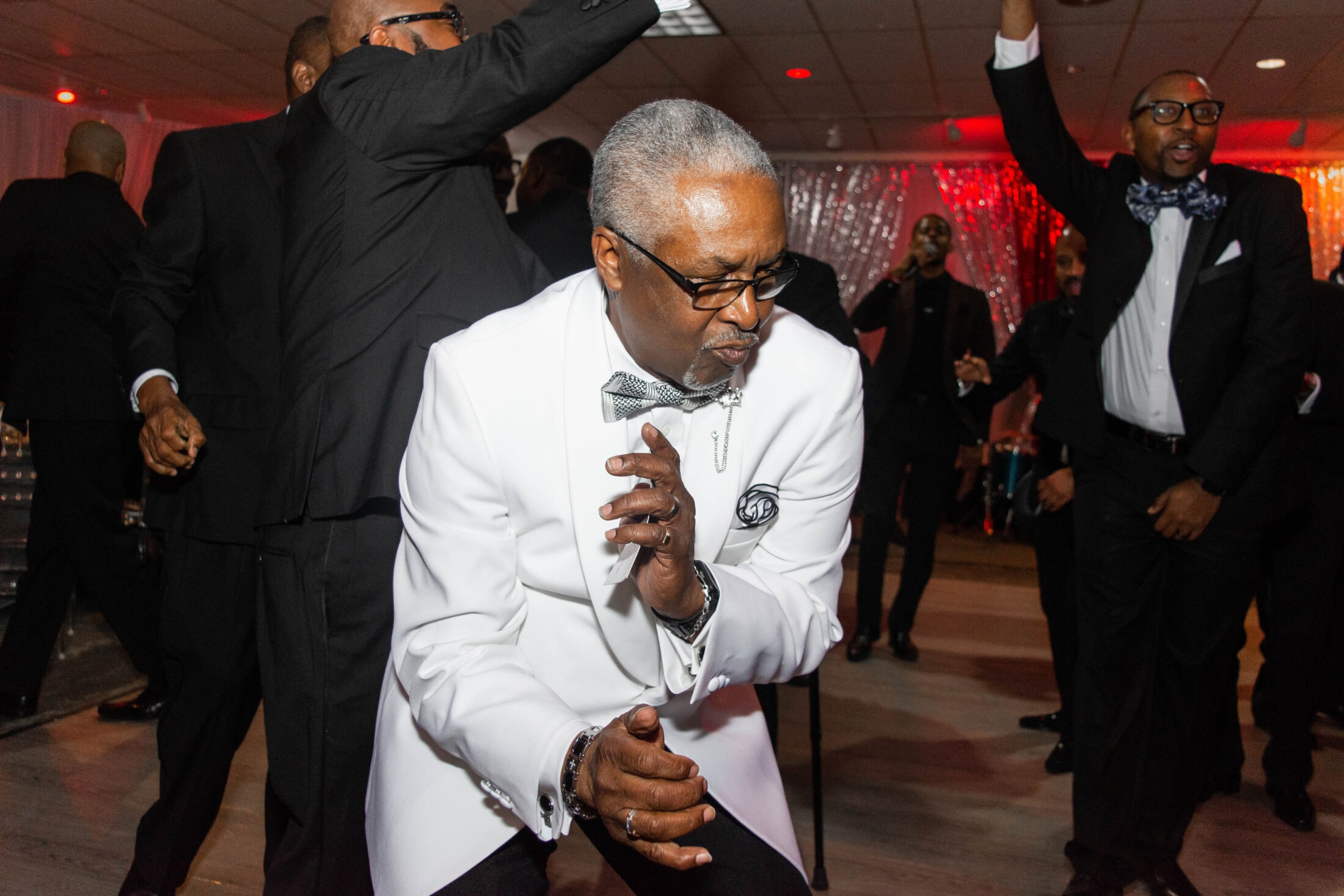 Brother dancing at Black and White Scholarship Gala