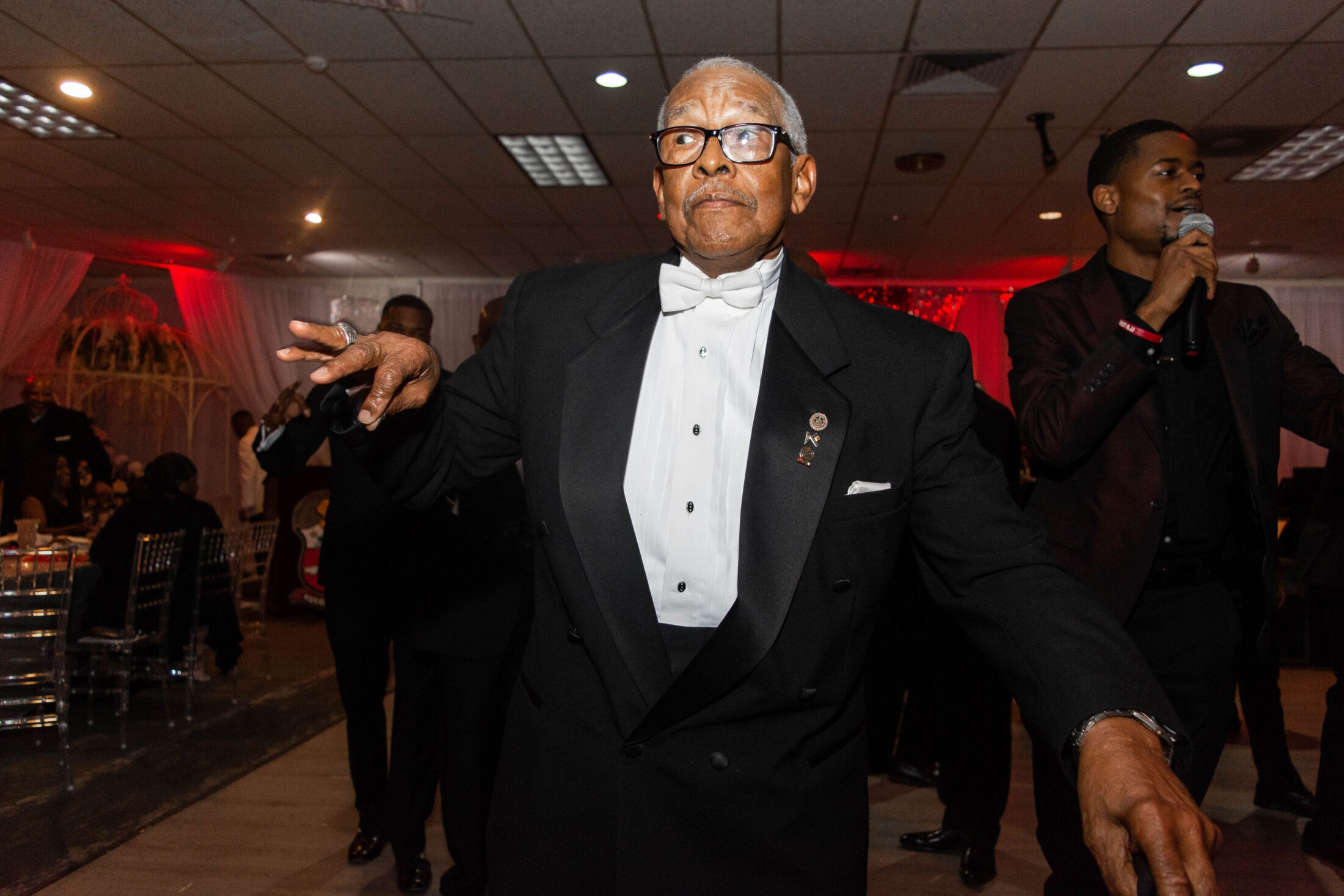Brother in tuxedo at Black and White Scholarship Gala