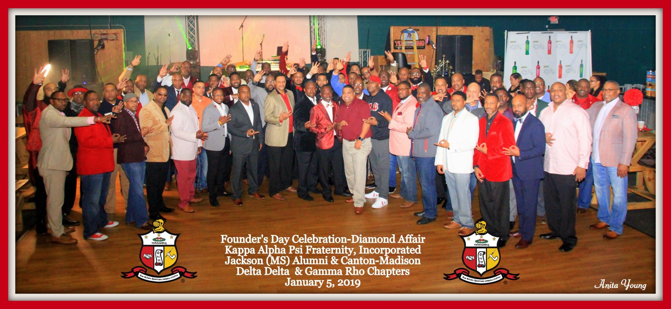 Large group photo at Founder's Day Diamond Affair with Jackson Alumni and Canton-Madison chapters