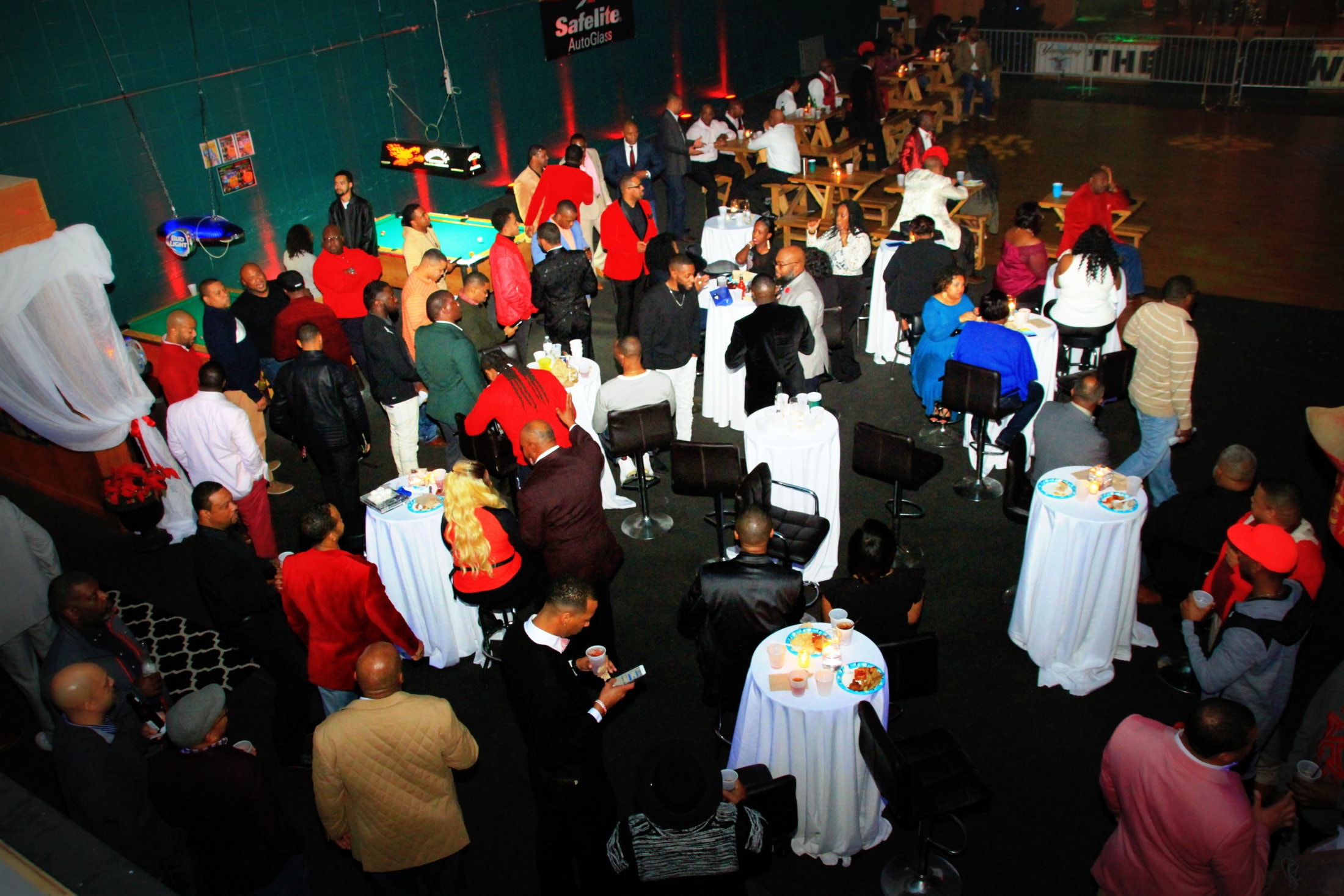 Overhead view of Founder's Day Diamond Affair venue with attendees